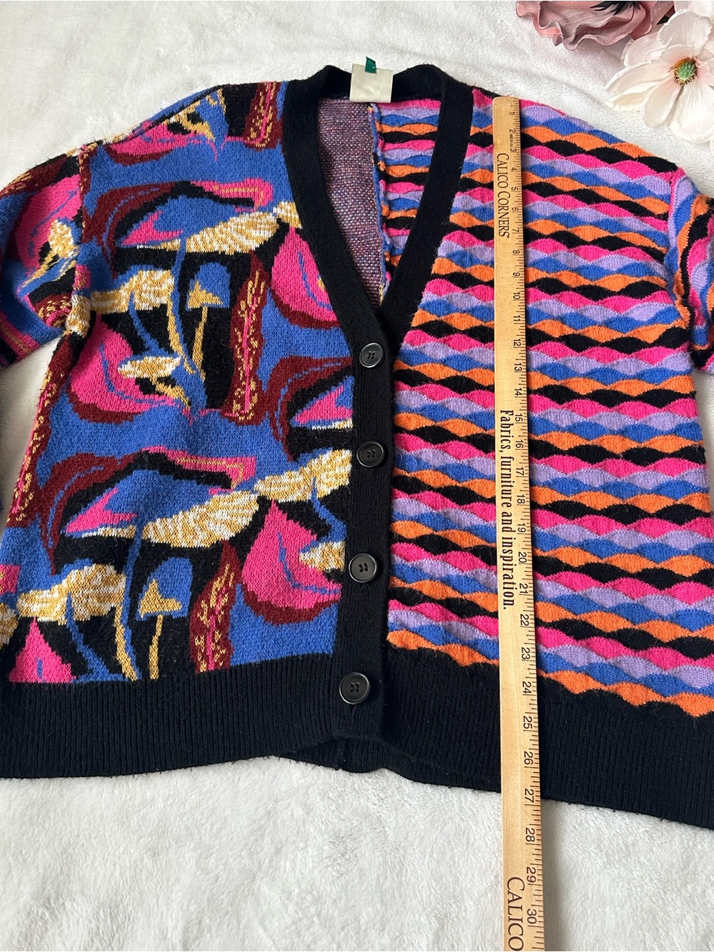Farm Rio Mixed Mushrooms Knit Cardigan Medium - Picture 10 of 15